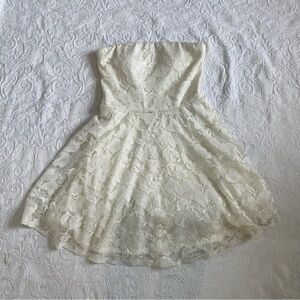 bridal lace white mini dress